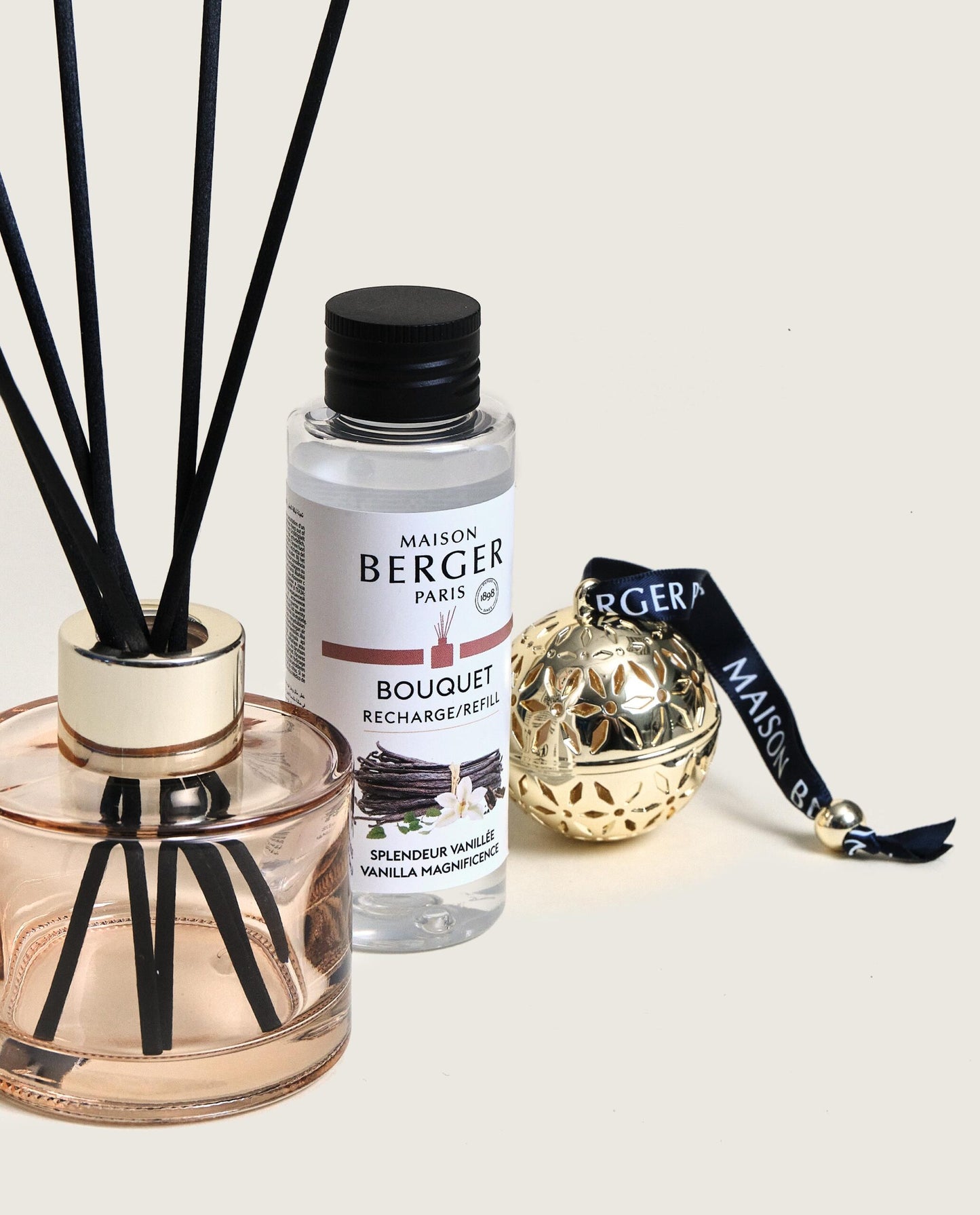Lampe Berger Duo mini Pomelis Parfumsticks 90ml + pomander + céramique – Splendeur Vanillée