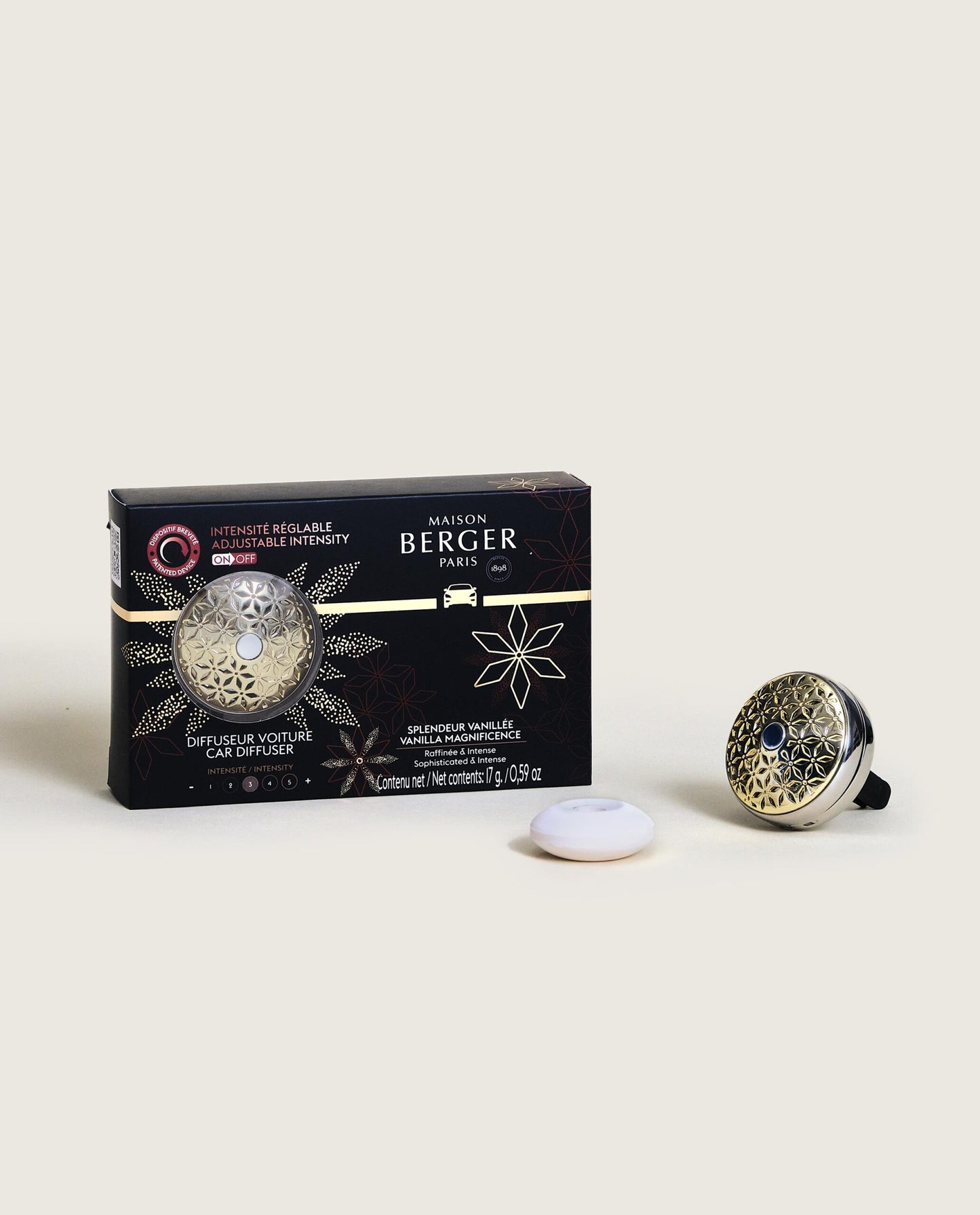 Lampe Berger Autoparfum Startersset + 1 navulling Pomelis On/Off – Splendeur Vanillée