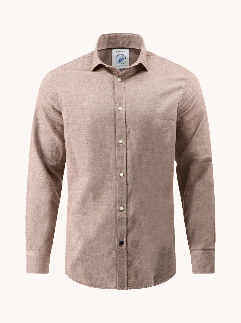 A Fish Named Fred Overhemd Brushed twill Sand