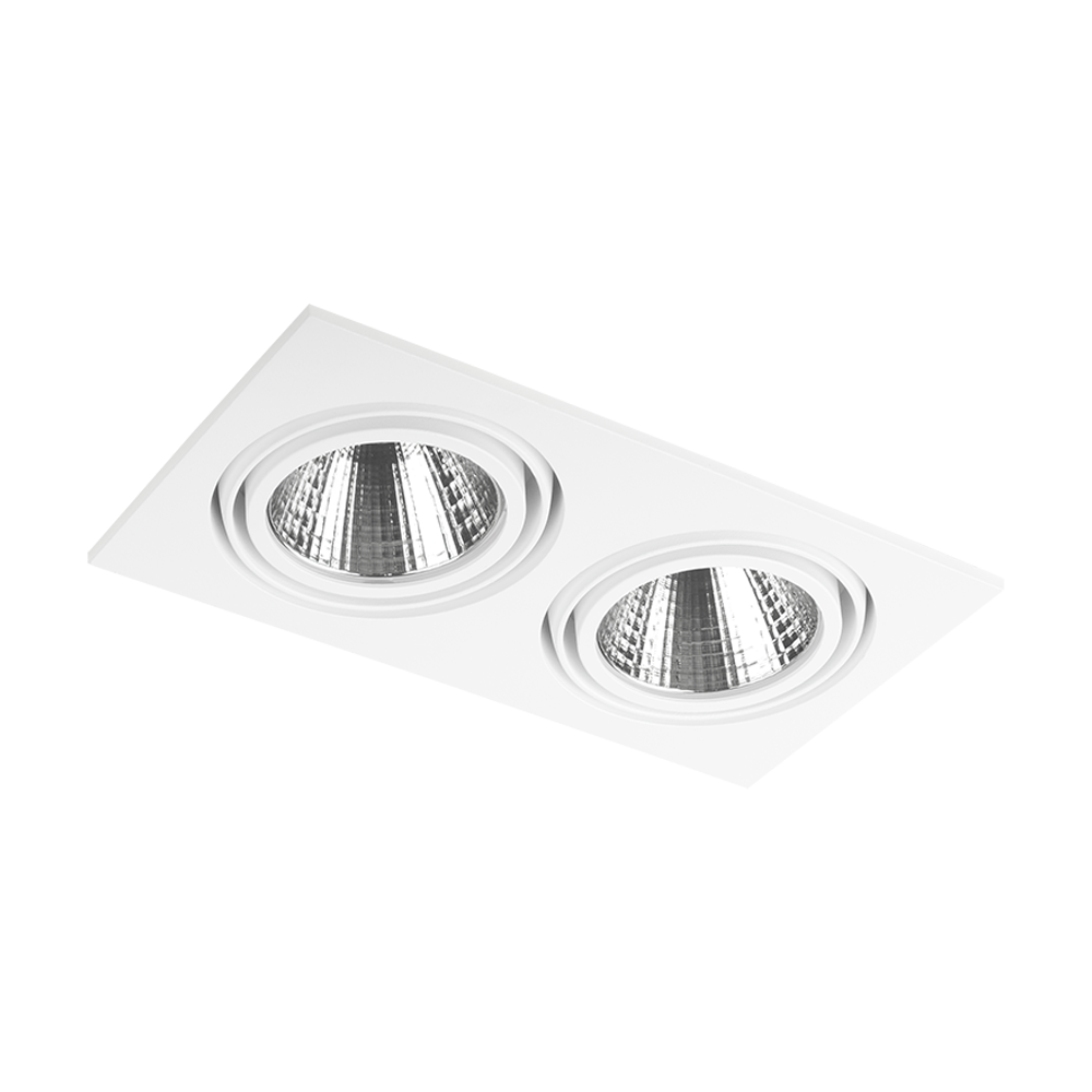 LP Exo vierkant 2-lichts draai/kantel armatuur witte behuizing 2x36graden optiek