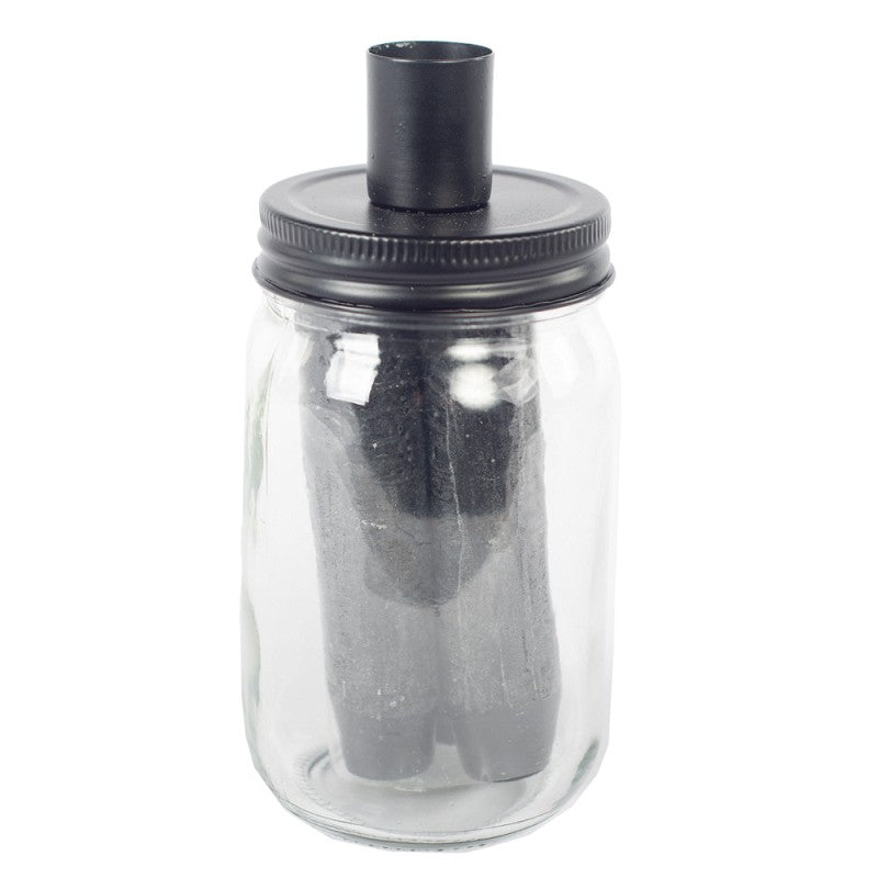 Home society, kaars pot mason zwart