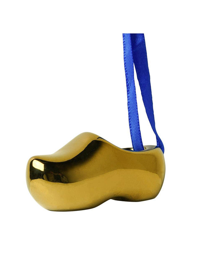 Heinen delftsblauw ornament klomp goud