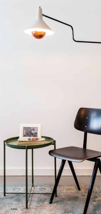 Vintage Line Kopspiegel lichtbron - koper - 180mm