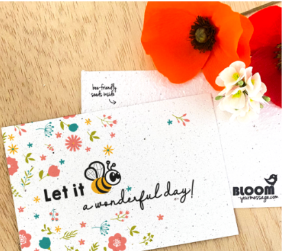 Bloom let it bee postcard