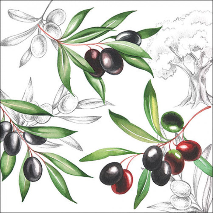 Ambiente servetten Olives mix 25x25