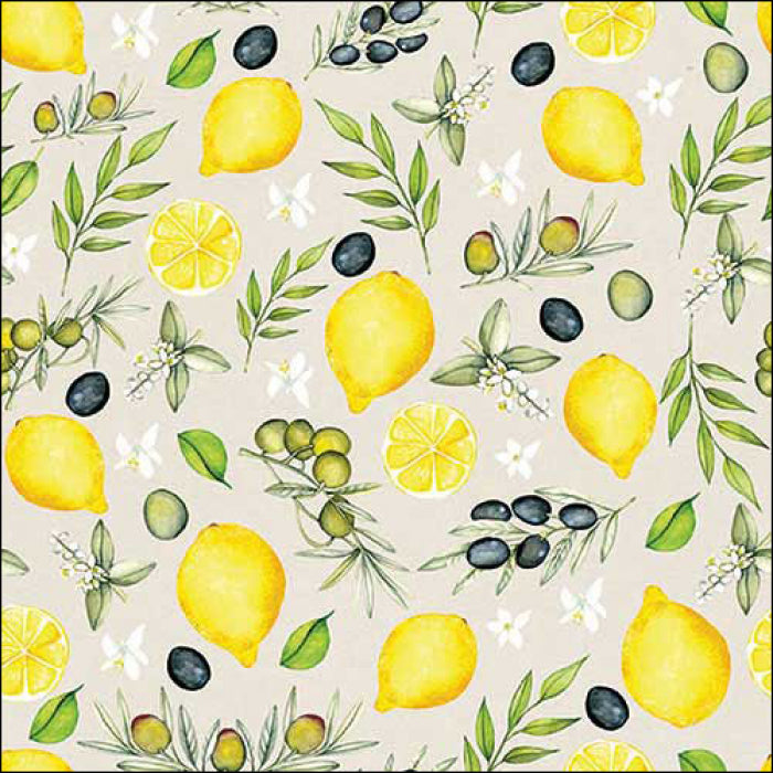 Ambiente servetten Olives & Lemon 25x25