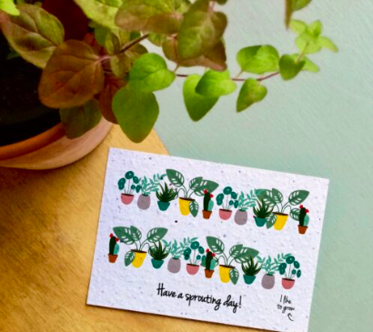 Bloom sprouting day postcard