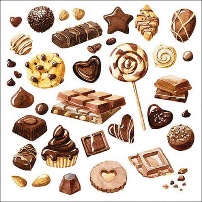 Ambiente servetten Sweet Chocolates 33x33