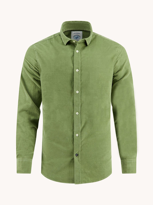 A Fish Named Fred Overhemd Corduroy Hedge Green