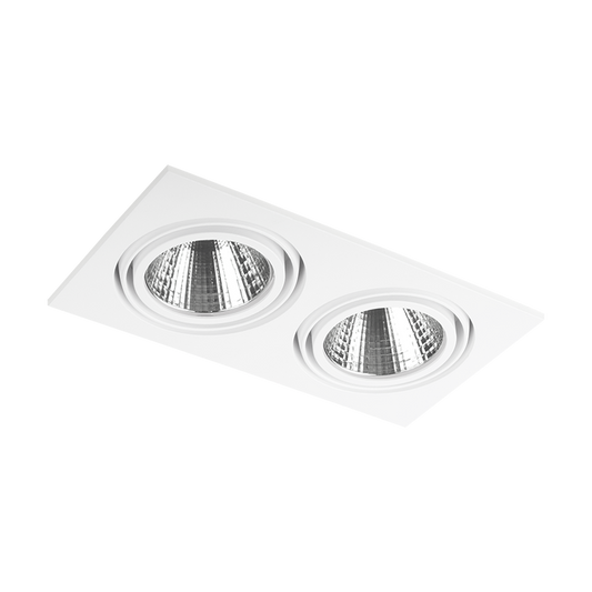 LP Exo vierkant 2-lichts draai/kantel armatuur witte behuizing 2x36graden optiek