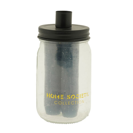 Home society,  kaars pot mason blauw