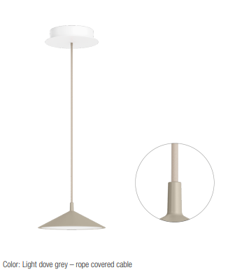 Cini & Nils Minima Sospesa - Dove Grey - White base - Phase Cut Dimmable