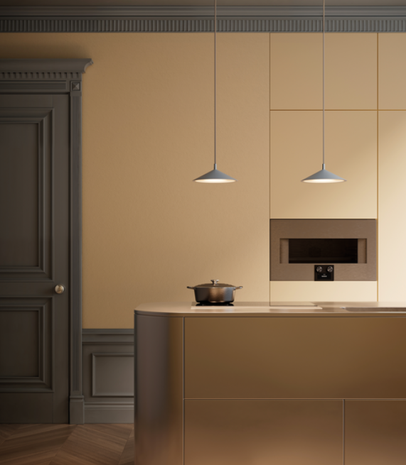 Cini & Nils Minima Sospesa - Dove Grey - White base - Phase Cut Dimmable