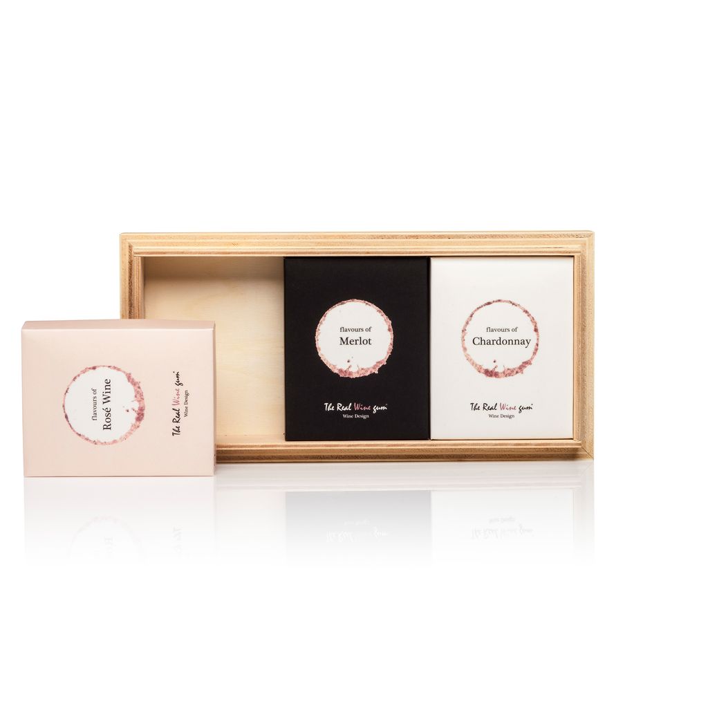 Vinoos Wine Gum TRIO GIFT SET - ROSE, MERLOT, CHARDONNAY