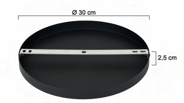 Perluci - Basis - Montageplaat 30cm - Zwart - 3