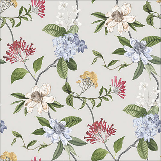 Ambiente servetten Floral Mix Grey 33x33