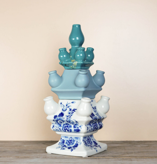 Heinen stapelvaas Lichtblauw mat midden