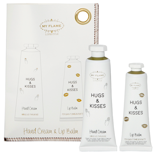 My Flame -Gift bag - lippenbalsem en handcrème - Hugs & kisses