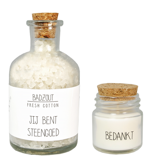 My Flame - SPA GIFTBOX - JIJ BENT STEENGOED- BEDANKT - FRESH COTTON