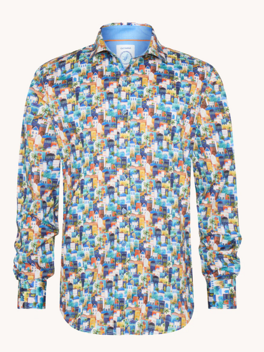 a Fish named Fred, town, multicolor blue